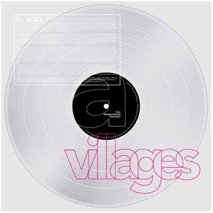 Villages LP mock-up featuring a transparent vinyl in a picture disc sleeve with colored silkscreen print