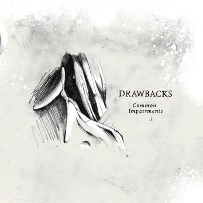 Drawn Cover of the Drawbacks "Common Impairments" EP. It shows parts of a head w/ neck and a coat beside the artist and album title.