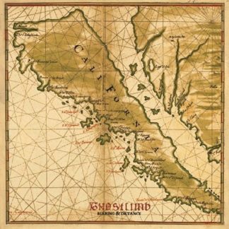 Cover of the Ghostlimb "Bearing & Distance" LP showing an old map of California.