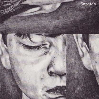 Cover of the Empatía Discography 7" showing a b/w drawing of a child's face with tears in her/his eyes. Artwork by Christian Brix.