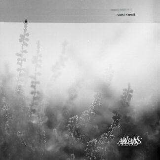 Cover of the Alas "Uusi Vuosi" LP showing an overexposed b/w photo of a meadow.